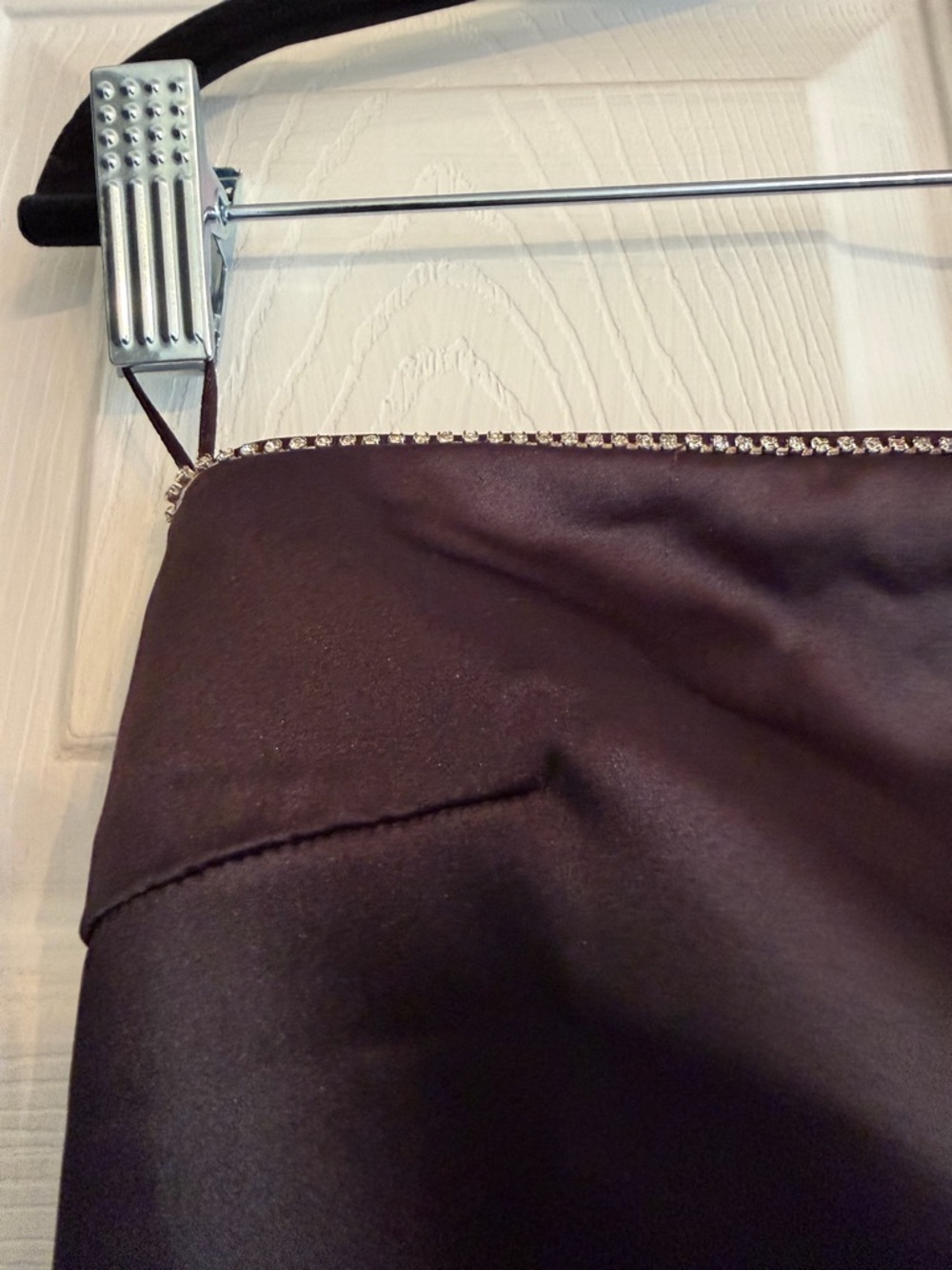 Zara Black Strapless Wide-Leg Satin Jumpsuit S - Picture 4 of 8